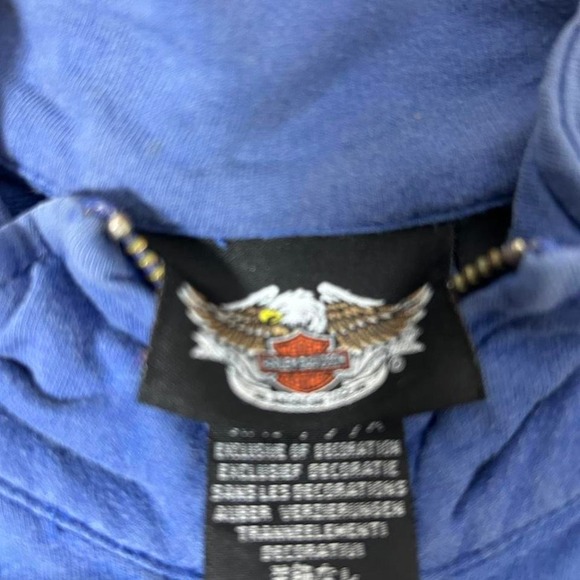 Harley Davidson blue zip up‎ hoodie #bikerstyle #y2k - Picture 3 of 6